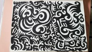 General abstract/tribal #abstract #tribal #black #large 
