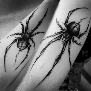 #spider #blackandgreytattoo 