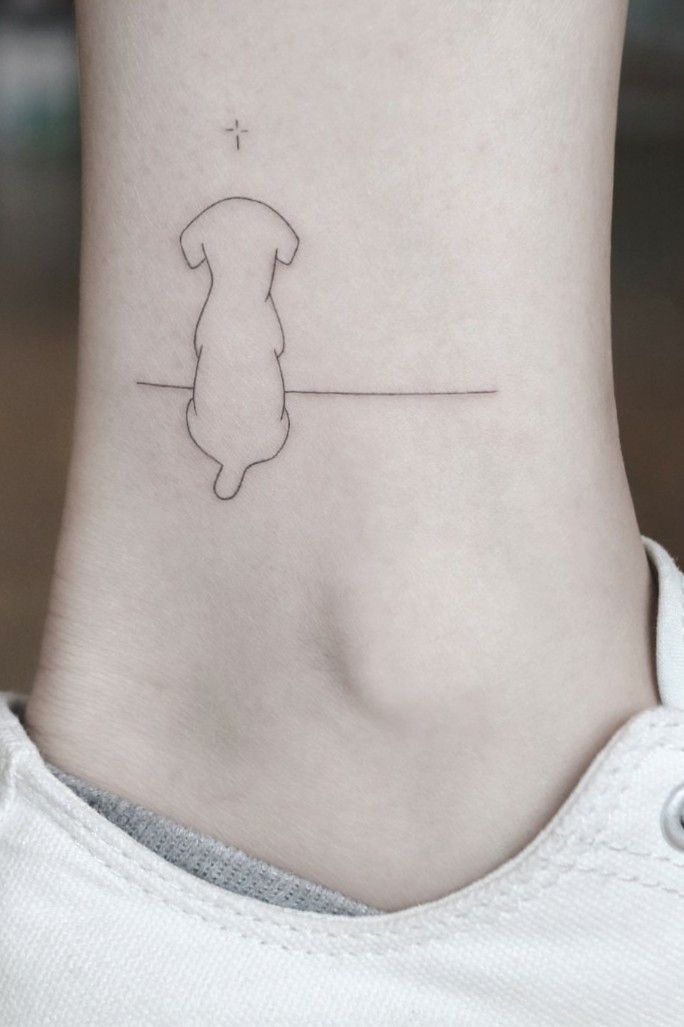 Tattoo uploaded by Sophie Mazin • Need this one 💛 #dog #line #animal #cute  #simple • Tattoodo
