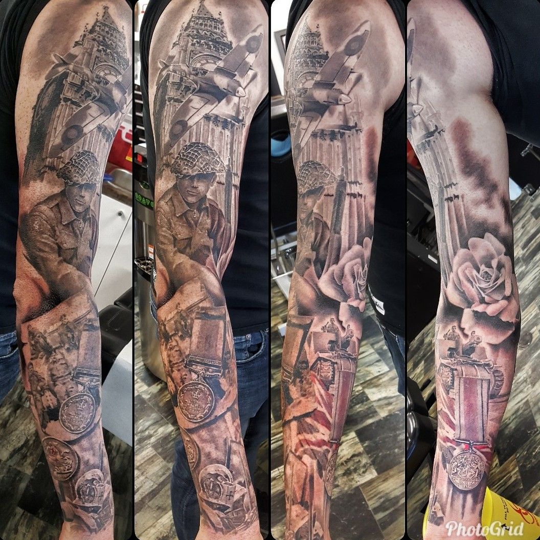 Tattoo uploaded by Tim Ashman • #bigben #london #england #army #soldier # british #military #realism #memorialtattoo • Tattoodo