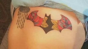 Batman Tatto by Jesus Saldaña #batman #batmantattoo #Roses #rainbowtattoo #rainbow #traditional #traditionaltattoo 