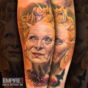 I did this portrait of #VivienneWestwood  at the #liverpooltattooconvention back in 2016. Be sure to say hi at this year's Liverpool Tattoo Convention where the whole Empire Ink team will be tattooing. We've still got a bit of free space if you'd like to get booked in.