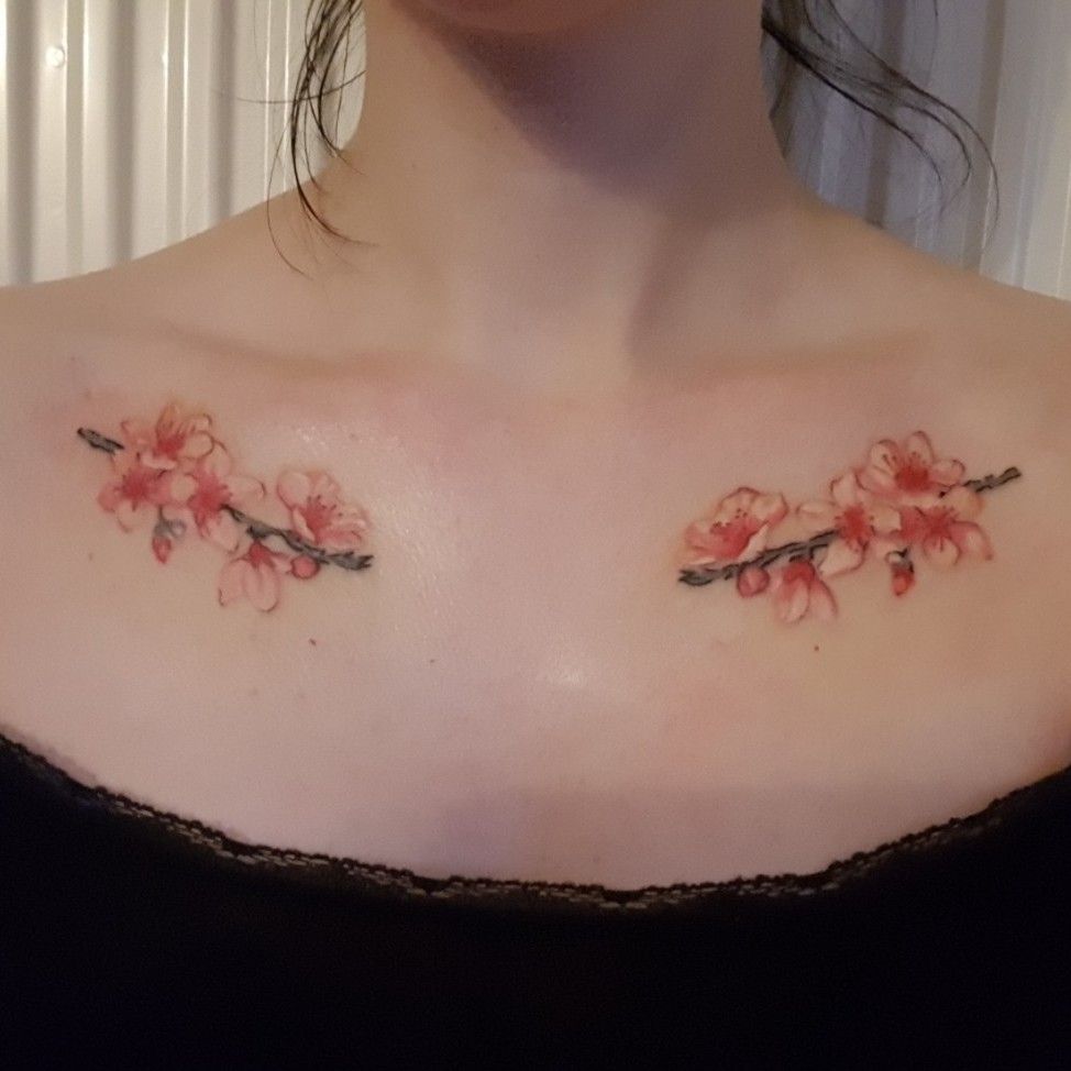 Cherry Blossom Tattoos  Blossom tattoo Shoulder tattoo Apple blossom  tattoos