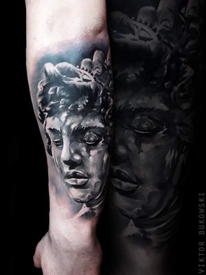 #medusatattoo #medusa #statue #realistic #blackandgrey #Tattoodo #worldfamousink #inked #tattoo #slovakia