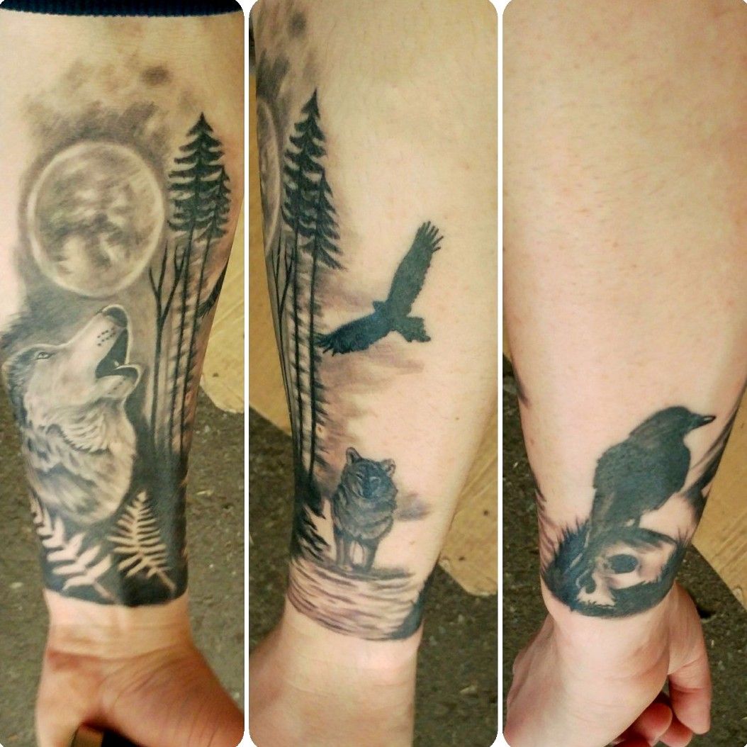 Wolf And Raven Tattoo