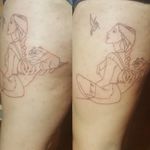 Got to do this awesome Pocahontas tattoo. Yeah, I know, the pictures arent the best quality, but stillllll, I love doing all these Disney themed pieces <3 #disney #pocahontas #disneytattoo #meiko #flick #linework 