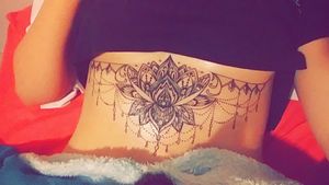 Underboob tattoo #underboobtattoo #lotusflower 