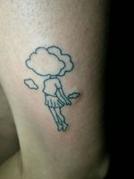 A tattoo for a girl that really has her head in the clouds :p ☁☁☁ #sticknpoke #handpokeartist #cloudtattoo #inkedchick 