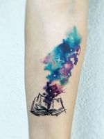 Books are the key to imagination #space #booktattoo #imagination 