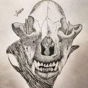 #bear #skull #design #pointlism 