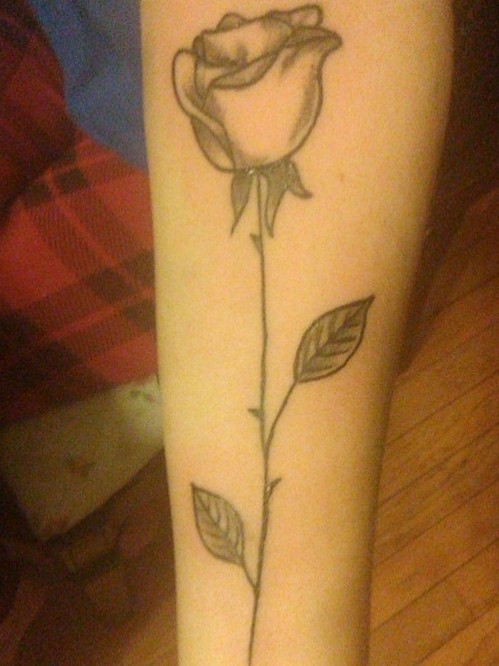 single yellow rose tattoo