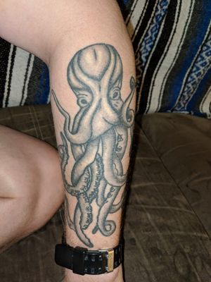 The kraken. Giant squid soon to follow on opposite side. Was done at Stigma Tattoo Bar in downtown Orlando, FL.