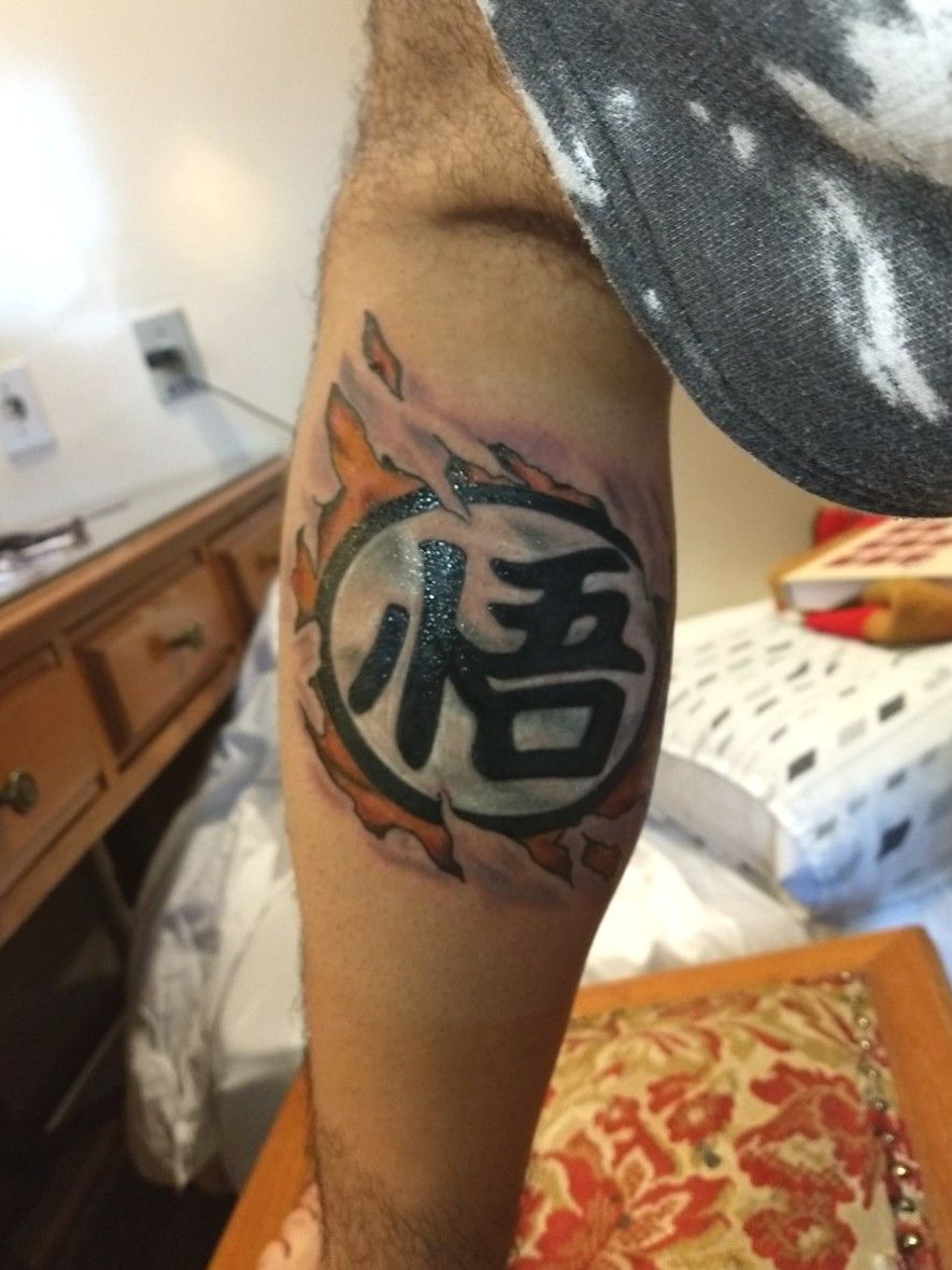 Tattoo uploaded by lucasopka  Goku kanji tattoo By Rony Hall  dragonballtattoo dragonball goku colortattoo  Tattoodo