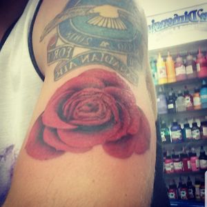 Done by Kelly Mcrae @Skin_Dimensions_Tattooing_and #rose #realism  #arm #memorial 