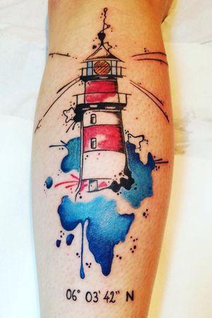 #lighthousetattoo #lighthouse #watercolortattoo #date 