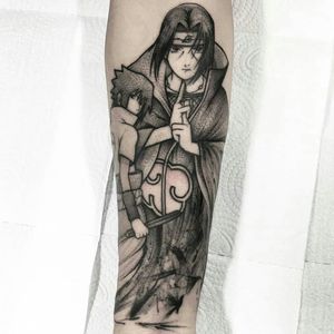 Uchiha Brothers tattoo #itachi #sasuke #sharingan