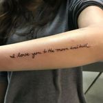 Great font. "I love you to the moon and back"
