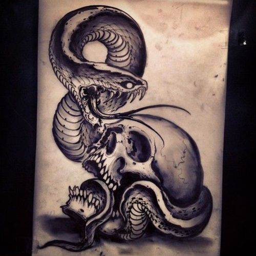 #snake #snaketattoo #skull #skulltattoo 