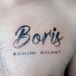 Boris name #letteringtattoos #tattooartist #orlynlobo 