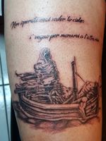  #tattoo #tattoed #blacktattoo #blackandwhitetattoo #caronte ##divinacommedia #dantealighieri #dante #sslazio #irriducibili #ink #blackink  #illustration #inferno #tatuaggio #tattooer #tattooartist 
