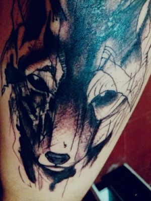 Wolf tattoo in the right leg🐺#wolftattoo #legtattoo 