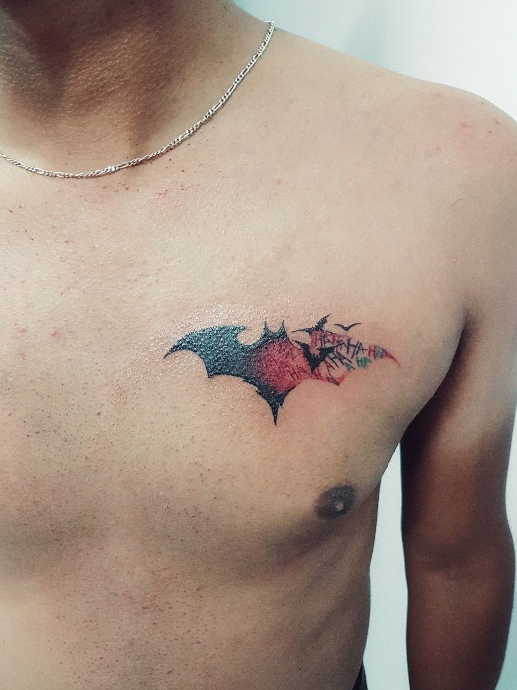Home  Batman tattoo Chest tattoo men Batman logo tattoo