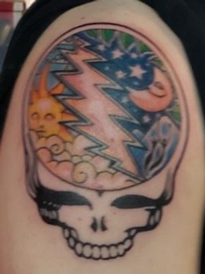 Grateful Dead Original drawing Night and Day by Dan Morris Tattoo redrawn and done by Zach Berrios #GratefulDead 