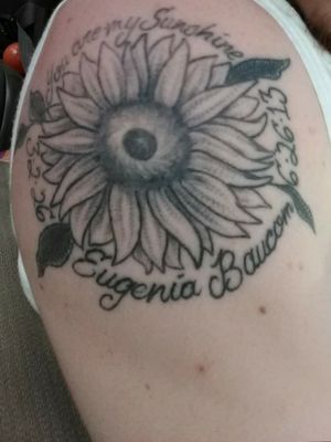 Sunflower. In remembrance. Eugenia baucom I love and miss you very much! The best great grandmother anyone could have! Seems like yesterday you were making me those fresh pancakes you used to make. R.I.P. 