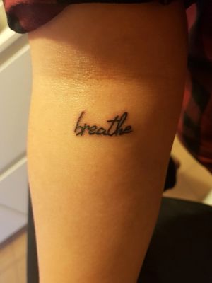 #lettering on the #forearm #Breathe