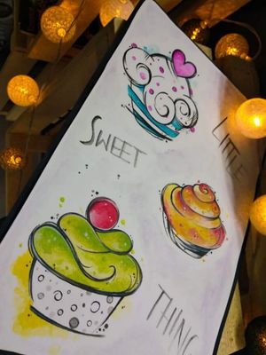 #muffin #cupcaketattoo #cupcake #sweet #candy #candies #babeczki #watercolor #watercolortattoo #fit #muffins #slodkosci #cute 