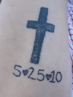 cross with anniversary date