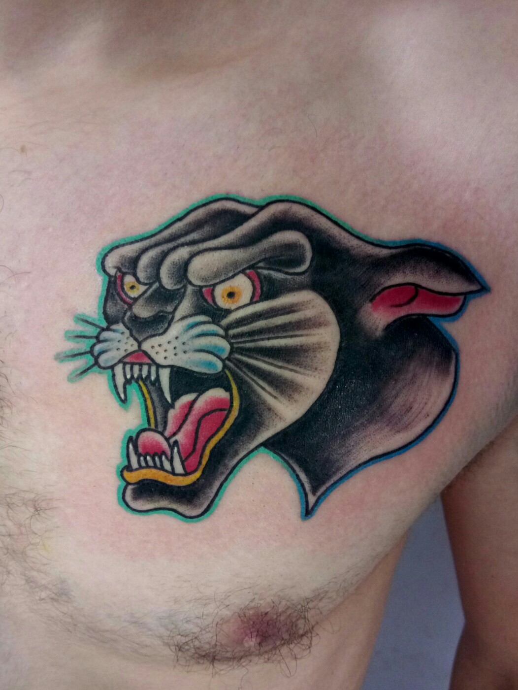 Tattoo uploaded by Sebastián Zamora Santelices • Pantera tradicional  #aninal #panther #tattoo #traditional #neotraditional #animaltattoo  #viñadelmar • Tattoodo