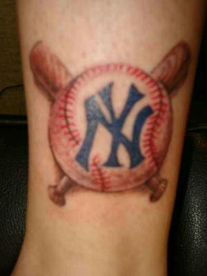 Not my pic but i have the outline of the Yankee symbol done, its on my right calf. I also want a home plate underneath 