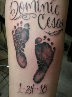 Last week I got my son's footprints. I am now 21. Let's see if I keep up getting tattoos every other year lol 