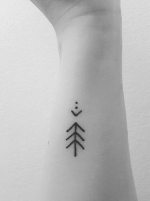 Arm tattoo. #geometric #linework #smalltattoos #arm #forearm #tree #bird #family #home #friendship #change