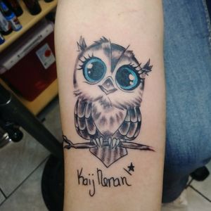 Owl memorial tattoo