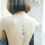 Credit to instagram : @tattoozoan#color #colorful #moontattoo #moon #moonphasetattoos #backtattoo #back #art  