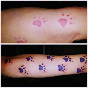 #beforeaftertattoo #dogpaw #dogpaws #purple 