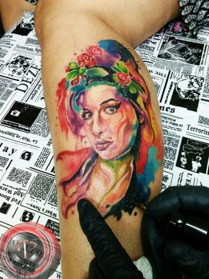 Watercolor Amy Winehouse 