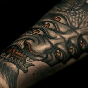 #freehand #tattoo #tattoos #tatoodo #electricink #monster #devil #evil #eyes #satan #fromhelltattoo #fromhell #artfusion #texture #tattoolife #tattooer #tattooart #tatuaje #tattooartist #inked #ink #skinart #art #artist #blackandgrey  #bodyart #darktattoo #darkart #devil #evil 