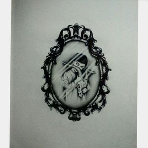 ✏#skull #girl #mirror #drawing #draw 