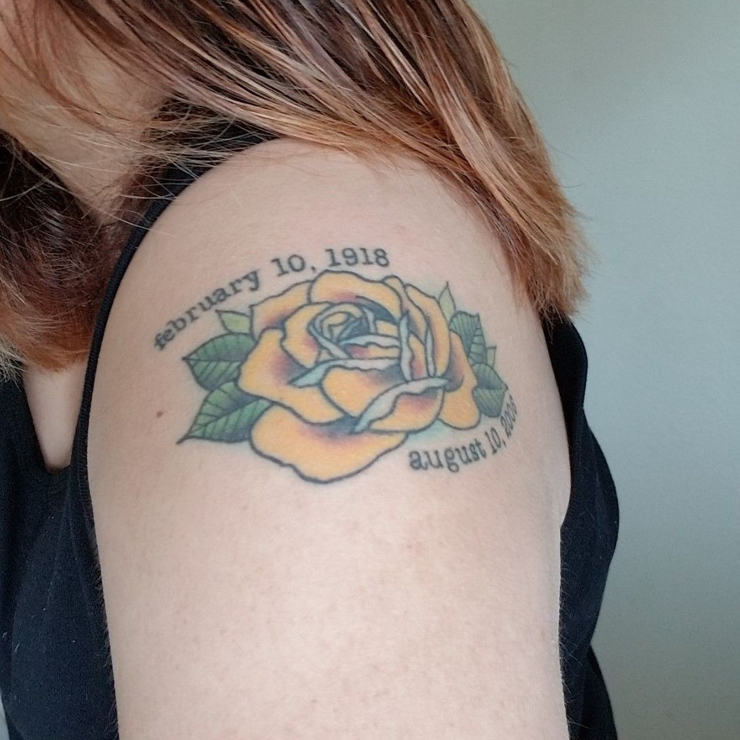Soft yellow rose for Gram The most  OM MY GOD Tattoo  Facebook