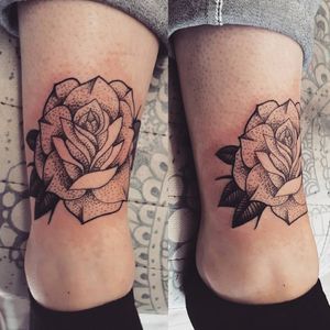 Rose tattoo #rose #dotworktattoo #dotwork #ankle #ankletattoo 