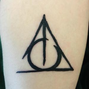3rd tattoo for a Fundraiser for B.A.R.S.Deathly Hallows Flash artMarch 4th 2018Artist: Scott Pettitt