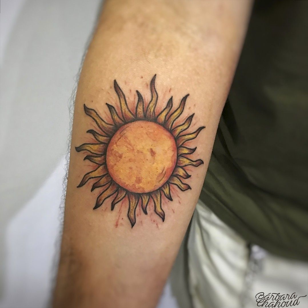 Realistic sun tattoo  Sun tattoos Sun tattoo Tattoos