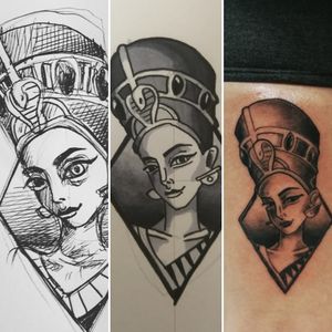 Egiptian WomanFrom sketch to the final tattoo