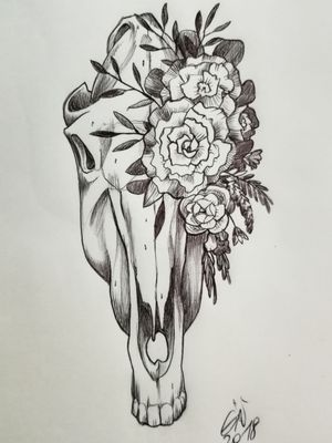 Sketching idea of a floreal horse skull#available #floreal #skulltattoo #skull #horse #black #blackworktattoo #flowers #flowertattoo 