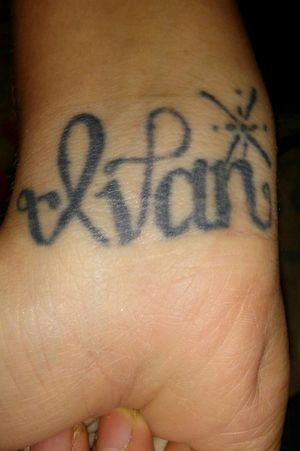 This is my son's name on my right wrist.
