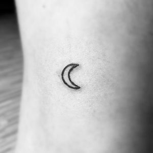 Second tattoo on someone, little moon 🌚