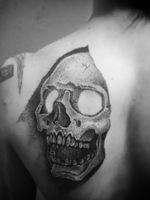 Skull tattoo dotwork done a few days ago #tattooing #tattoo #tattooart #tatttooartist #dotworktattoo #dotworktattoos #art #blxckwork #blxck #blxckink #darkartist #DarkArt #ink #inked #inking #inkedup #amazingtattoos #amazingink 